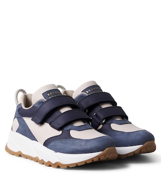 Leather-trimmed sneakers | Brunello Cucinelli Kids