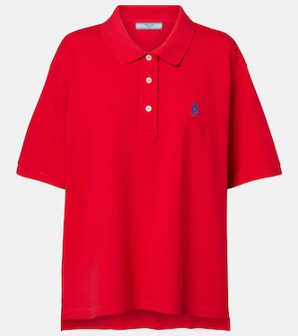 Logo cotton piqué polo shirt | Prada