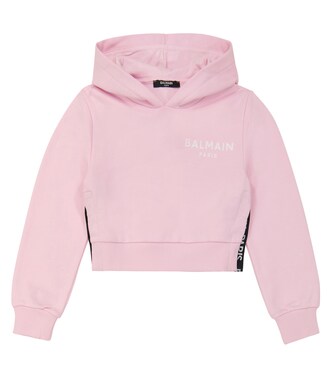 Felpa in cotone con cappuccio | Balmain Kids