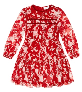 Floral printed georgette dress | Monnalisa