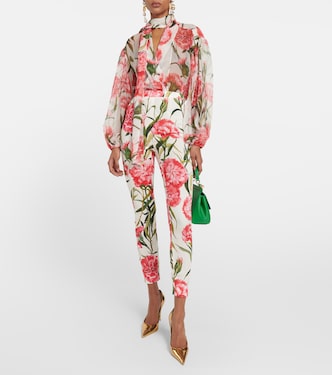 Pantalones ajustados en mezcla de seda | Dolce&Gabbana
