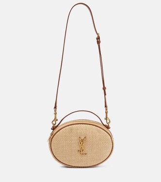 Schultertasche aus Raffiabast mit Leder | Saint Laurent