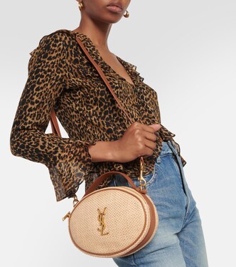 Sac en raphia et cuir | Saint Laurent