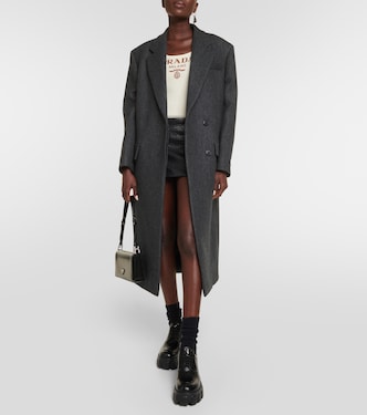 Double-breasted virgin wool coat | Prada