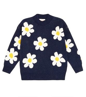 Floral intarsia wool-blend sweater | Bobo Choses