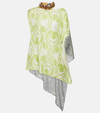 Printed silk-blend twill top  | Dries Van Noten