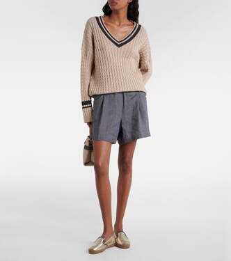 Pull en coton mélangé à sequins | Brunello Cucinelli