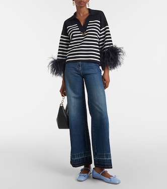 Pullover VGold in cotone con piume | Valentino