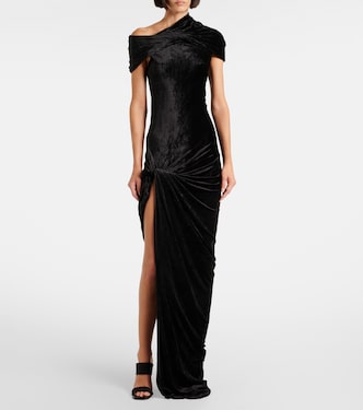 Vestido asimétrico Lola de terciopelo | Rick Owens