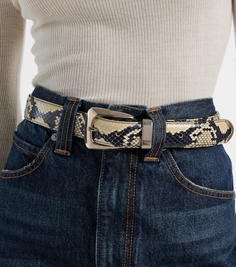 Benny snake-effect leather belt | Khaite
