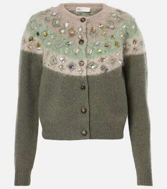 Cardigan aus einem Wollgemisch mit Kristallen | Tory Burch