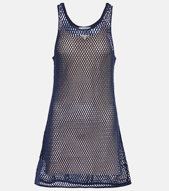 Cotton mesh minidress | Prada