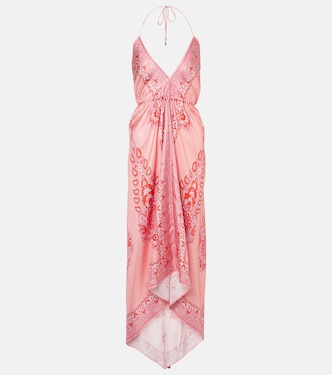 Paisley asymmetric silk midi dress | Etro
