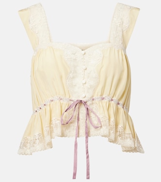 Top de seda habotai con encaje | Chloé