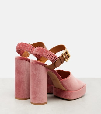 Aria 95 velvet platform sandals | Chloé