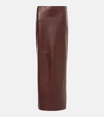Maxirock aus Leder | Brunello Cucinelli