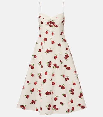 Isabella printed silk and cotton midi dress | Khaite