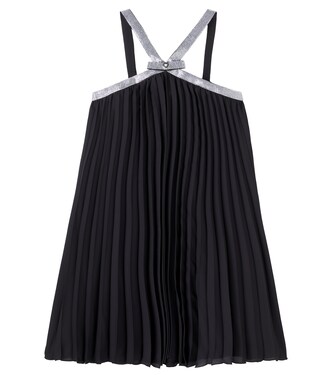 Medusa crystal embellishments georgette dress | Versace Kids