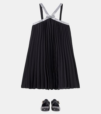 Medusa crystal embellishments georgette dress | Versace Kids