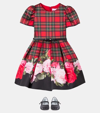 Floral tartan dress | Monnalisa