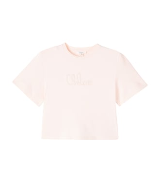 로고 코튼 저지 티셔츠 | Chloé Kids