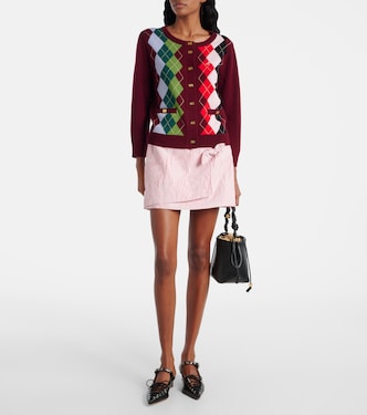 Argyle wool and cashmere cardigan | Ganni