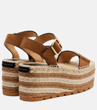 Faux suede-trimmed espadrille sandals | Stella McCartney