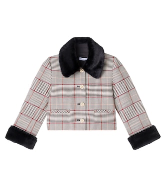 Houndstooth wool-blend jacket | Self-Portrait Kids