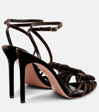 Black Tie 105 bow-detail velvet sandals | Aquazzura