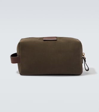 Leather-trimmed canvas toiletry bag | Giorgio Armani