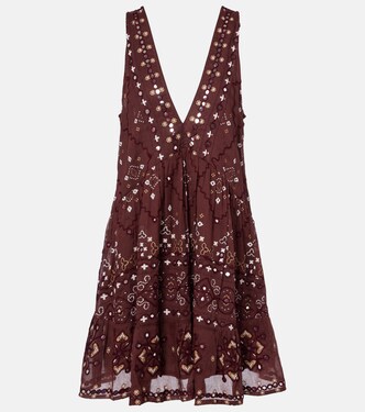 Embroidered cotton minidress | Juliet Dunn