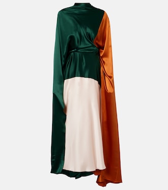 Neolitsea caped silk satin gown | Roksanda