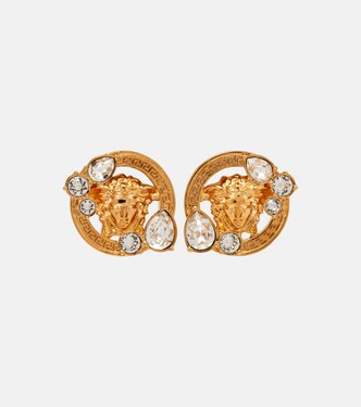 Medusa crystal-embellished earrings | Versace