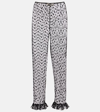 Polka-dot cotton-blend tulle straight pants | Chloé