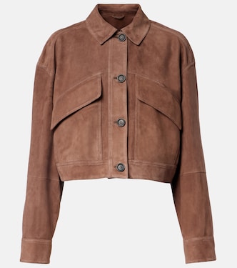 Cropped-Jacke Monili aus Veloursleder | Brunello Cucinelli