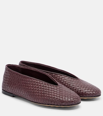 Rosa Intrecciato leather ballet flats | Bottega Veneta