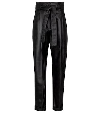 High-rise faux leather tapered pants | Philosophy di Lorenzo Serafini