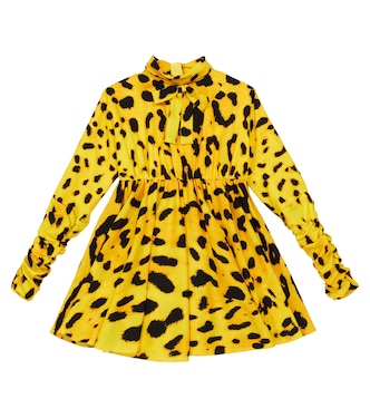 Leopard-print silk-blend dress | Dolce&Gabbana Kids