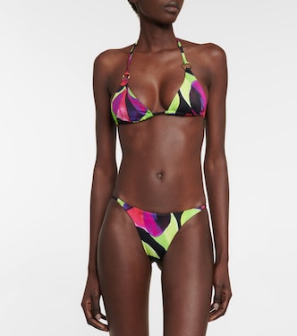 Printed low-rise bikini bottoms | Louisa Ballou