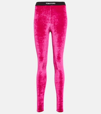 Leggings de terciopelo con logo | Tom Ford