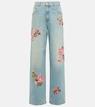 Jeans regular a vita alta con ricamo | Blumarine
