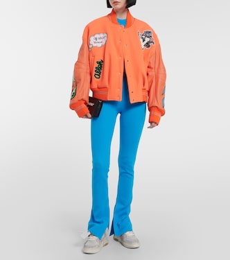 Appliqué wool-blend bomber jacket | Off-White