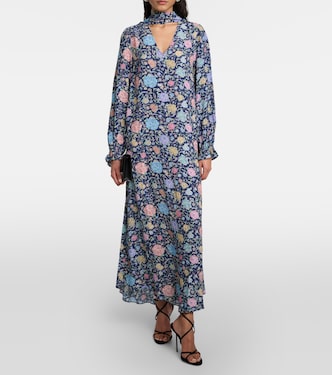 Vestido midi Ferne de crepé floral | Rixo
