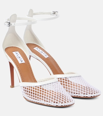 Escarpins en résille et cuir | Alaïa