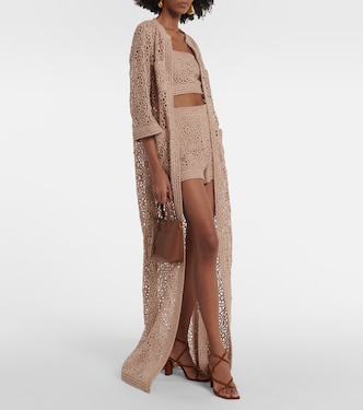 Shorts in macramé di misto cotone | Elie Saab
