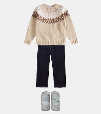 Stivaletti in suede con shearling | Mou Kids