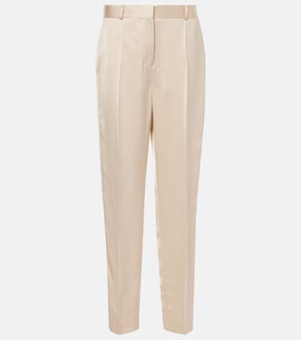 Pantaloni regular in raso a vita alta | Toteme
