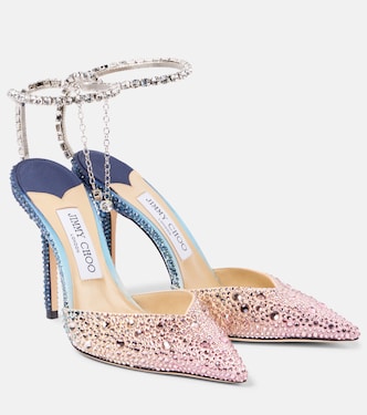 Saeda 100 crystal-embellished satin pumps | Jimmy Choo