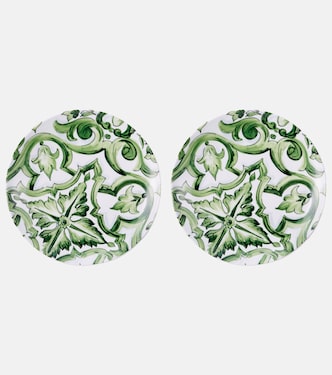 Majolica set of 2 porcelain dinner plates | Dolce&Gabbana Casa