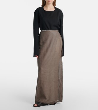 Zaira deconstructed cotton maxi skirt | The Row